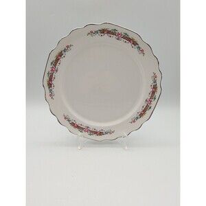 Beautiful W S George Lido Dinner Plate White Scalloped With Silver Rim 1940’s